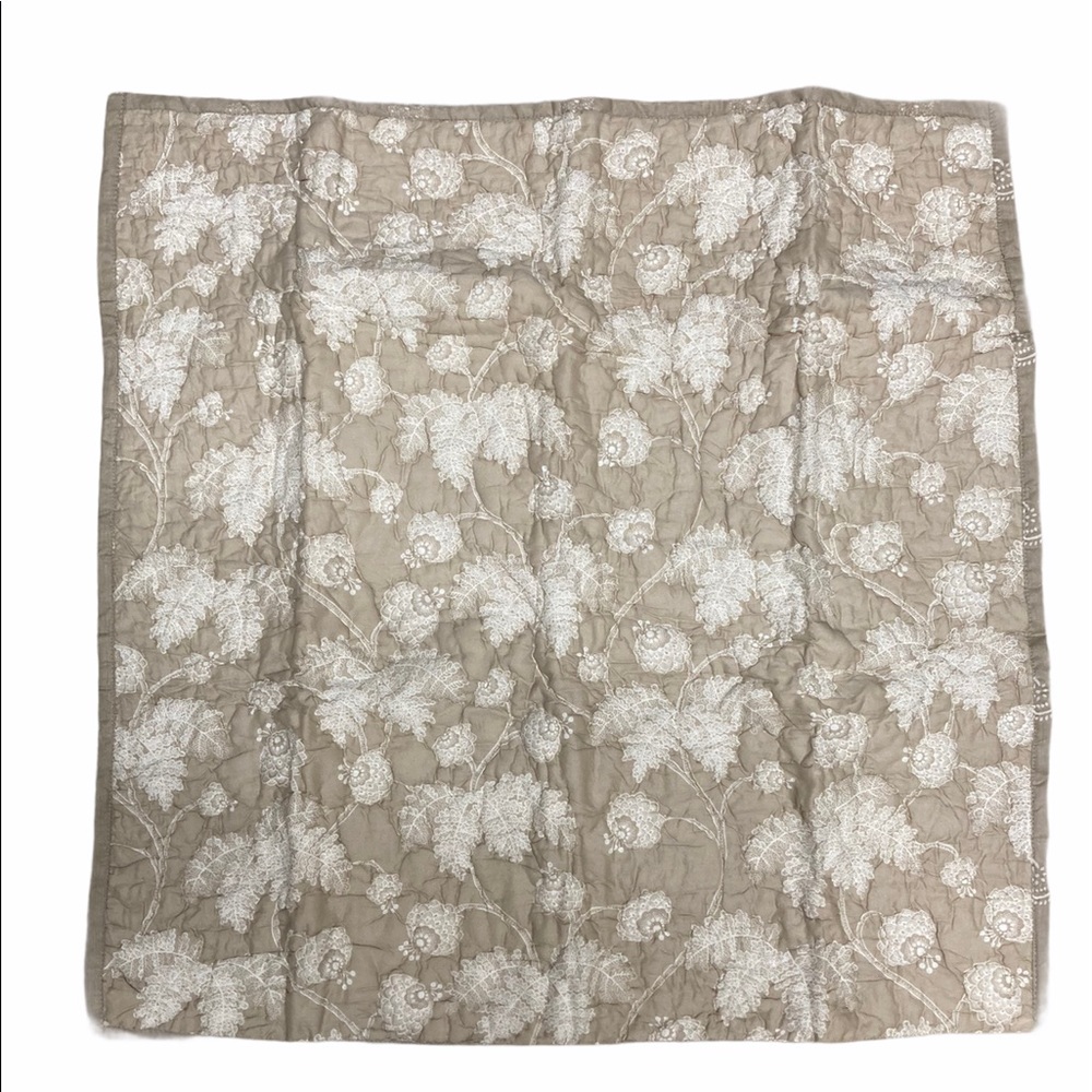 Pair 2 Ballard Designs EDITH VINE Natural Shams